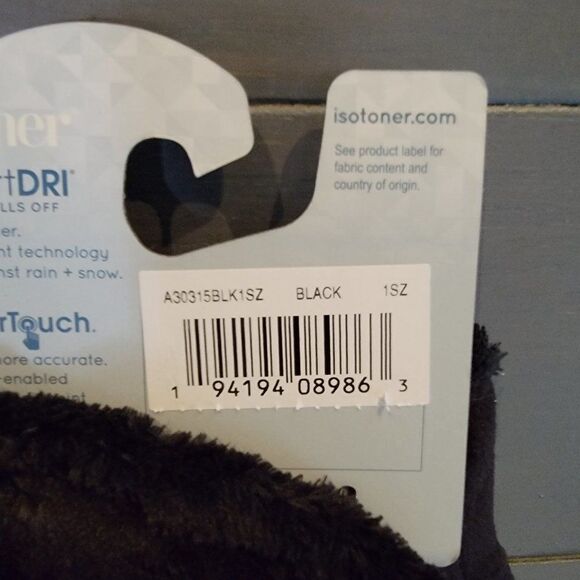 Isotoner Women Lined Recycled Stretch Fleece Water Repellant Gloves One … - Picture 7 of 8